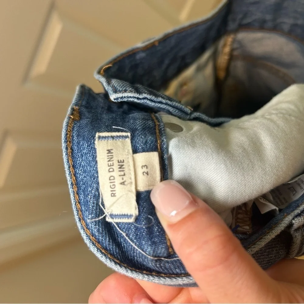 Madewell Denim A-Line Mini Skirt with Western Patches